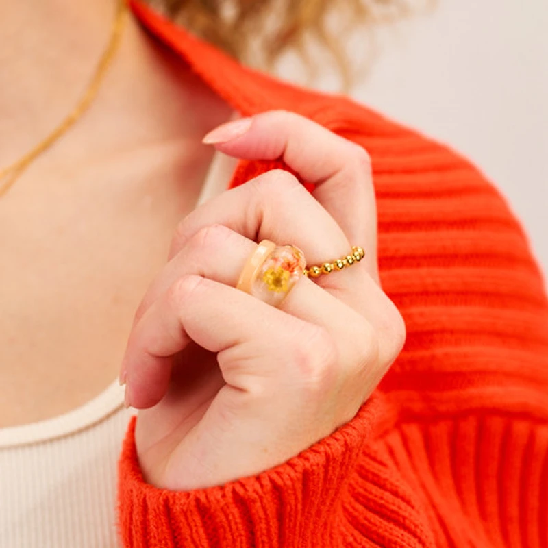 Dried Flower Resin Ring (Multicolor)