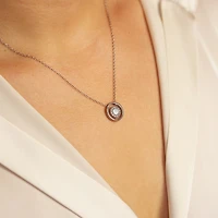 Steel Roman Clock Necklace