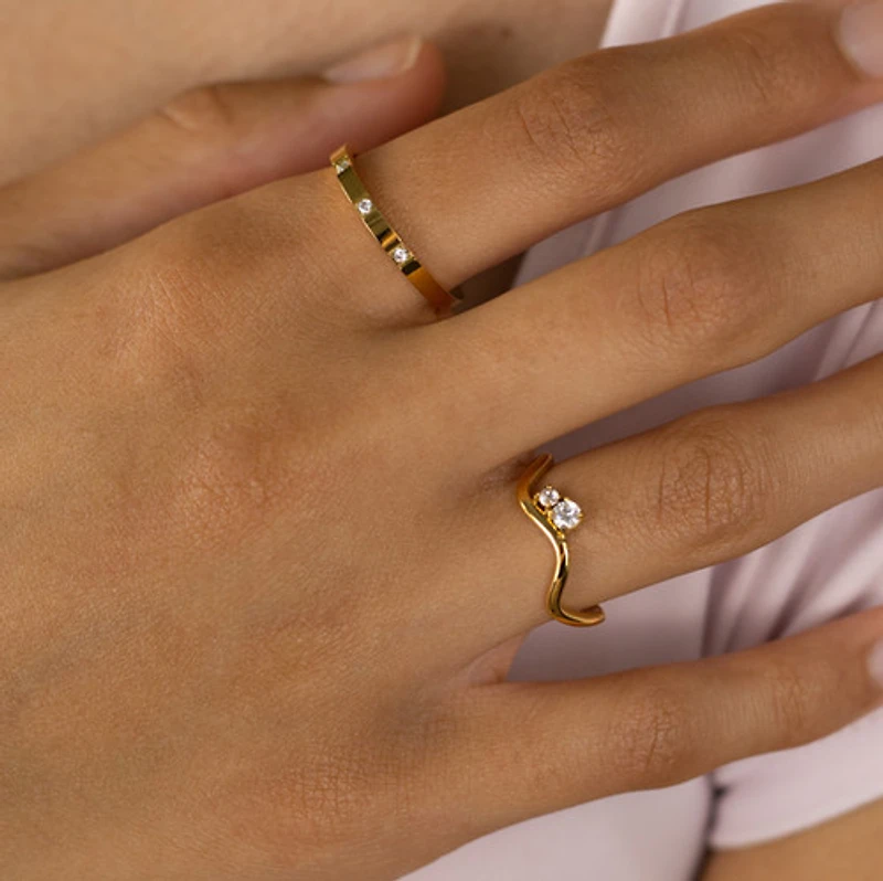 Dual Gem Wave Ring