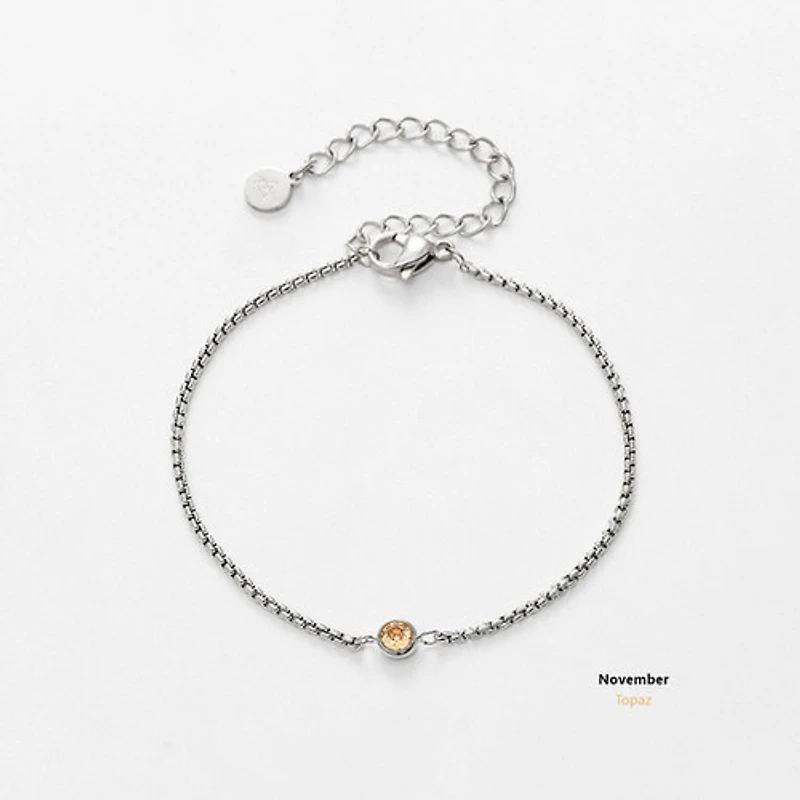 Steel Birthstone Bracelet
