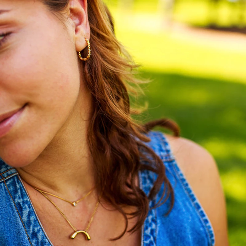 Gold Arched Bone Necklace