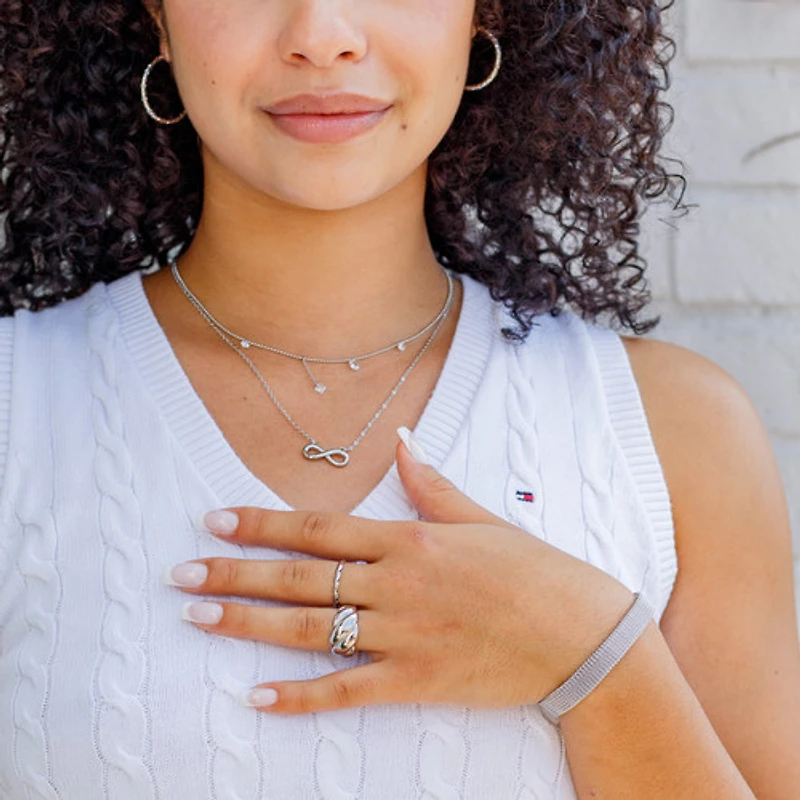 Asymmetrical Crystal Drop Necklace