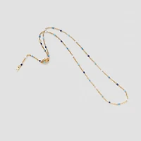 Blue Multi Beaded Chain Necklace
