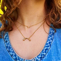 Gold Arched Bone Necklace