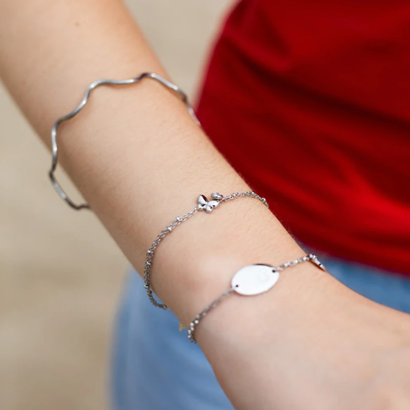 Steel Butterfly Gem Bracelet