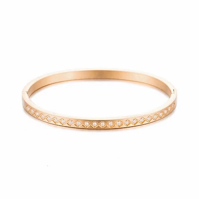 Geometric Gem Bangle Bracelet