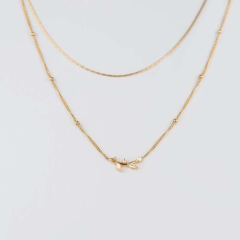 Layered Leafy Necklace