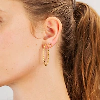 Medium Woven Thin Hoops