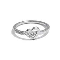 Steel Heart Lined Gem Ring