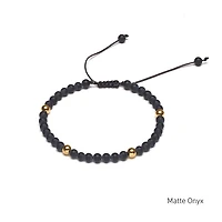Braided Natural Crystal Bracelet (Classic Black & White)