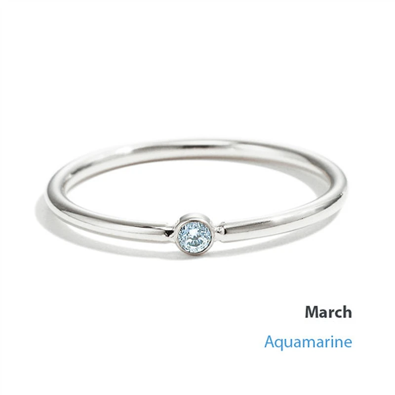 Steel Stackable Birthstone Ring