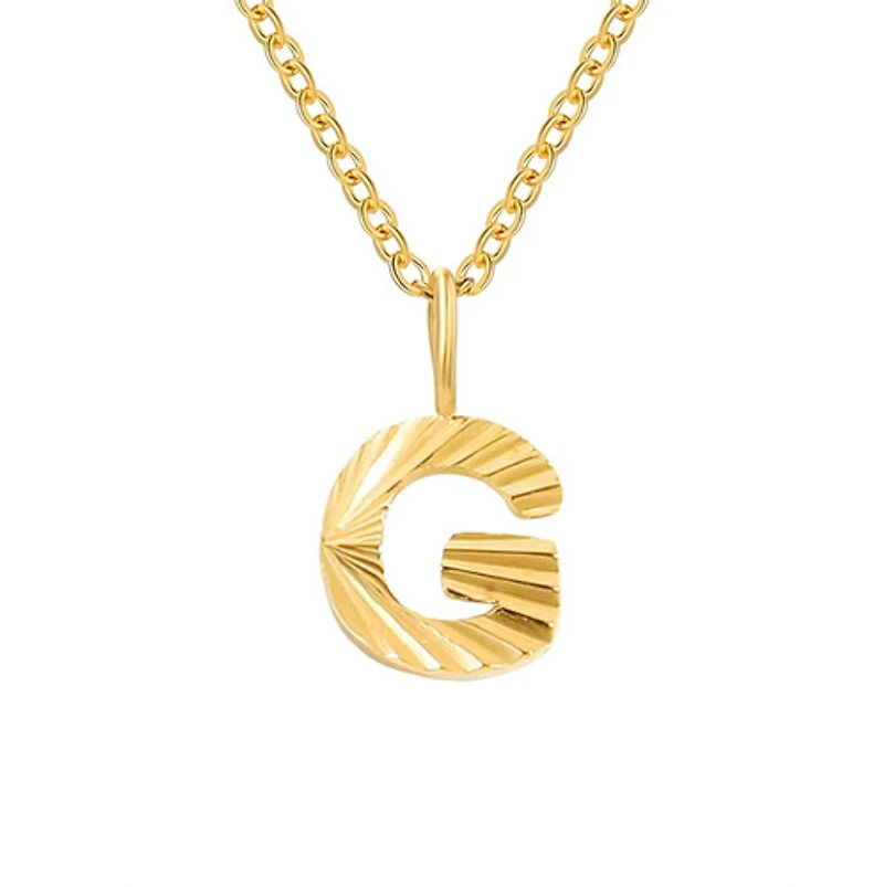 Patterned Initial Necklace (A-N)