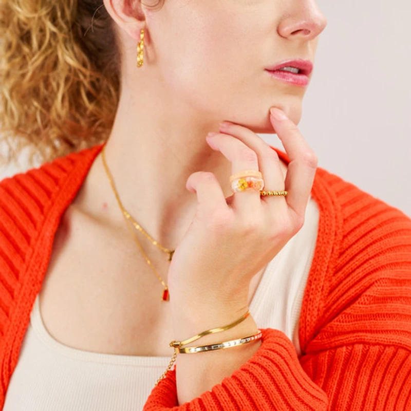 Dried Flower Resin Ring (Multicolor)
