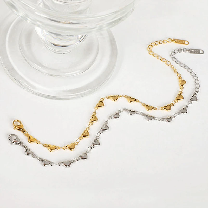 Solid Heart Chain Bracelet