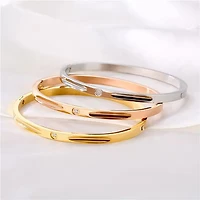 Dented Single Gem Bangle