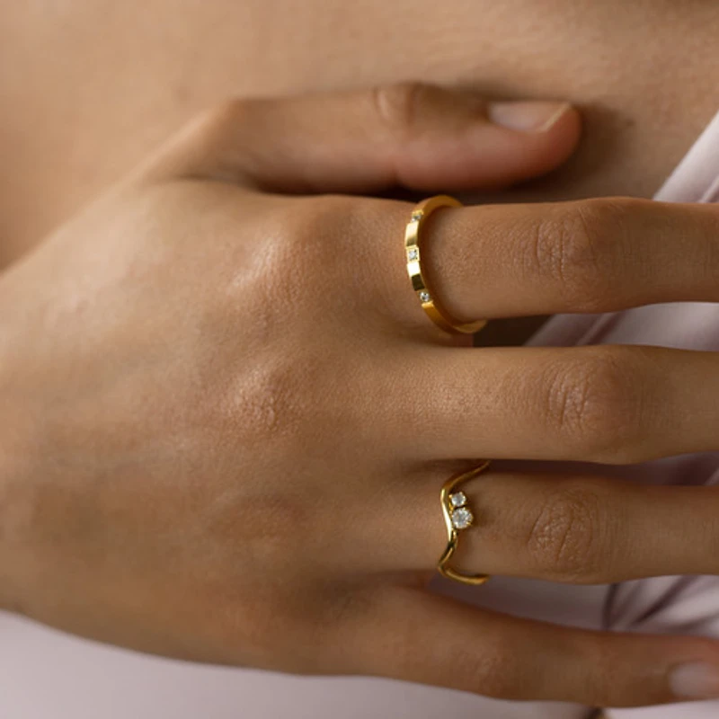 Dual Gem Wave Ring