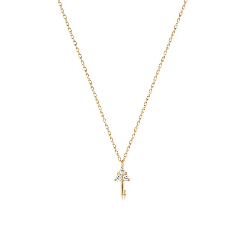 14k Diamond Key Necklace