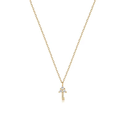 14k Diamond Key Necklace
