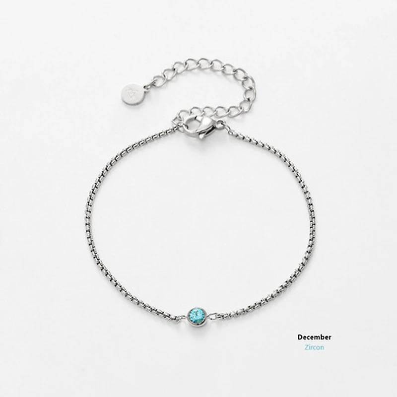 Steel Birthstone Bracelet