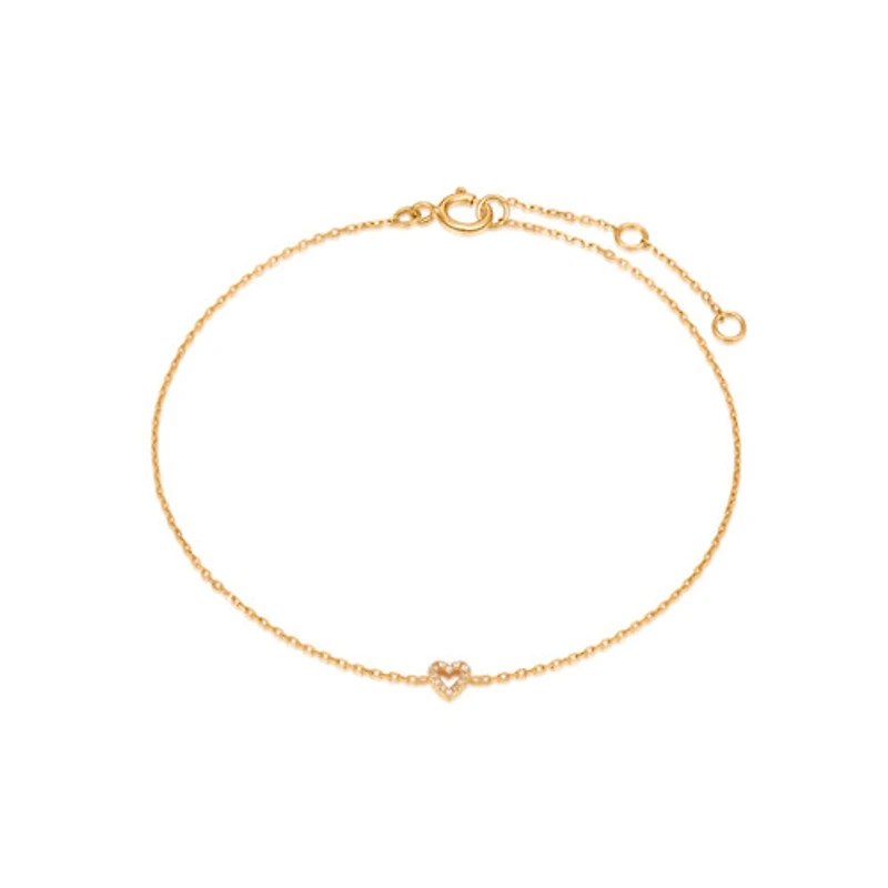14k Diamond Heart Bracelet