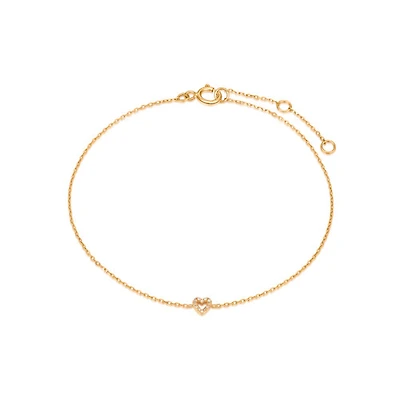 14k Diamond Heart Bracelet