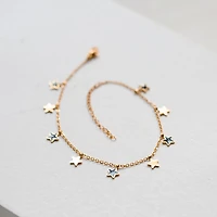 Black Enamel Star Anklet