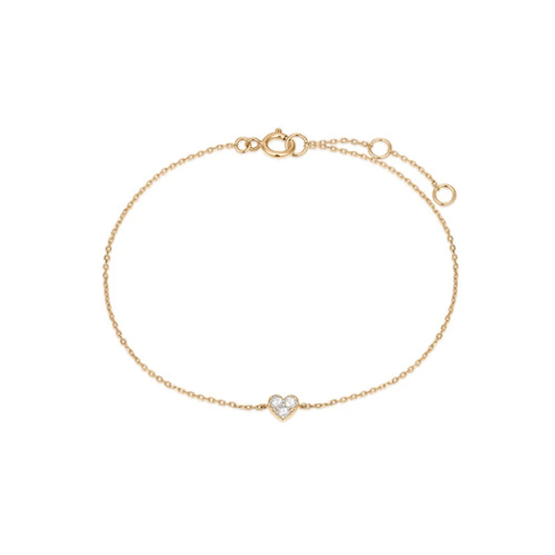 14k Diamond Heart Bracelet