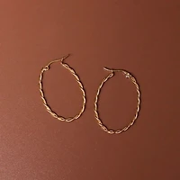 Medium Woven Thin Hoops