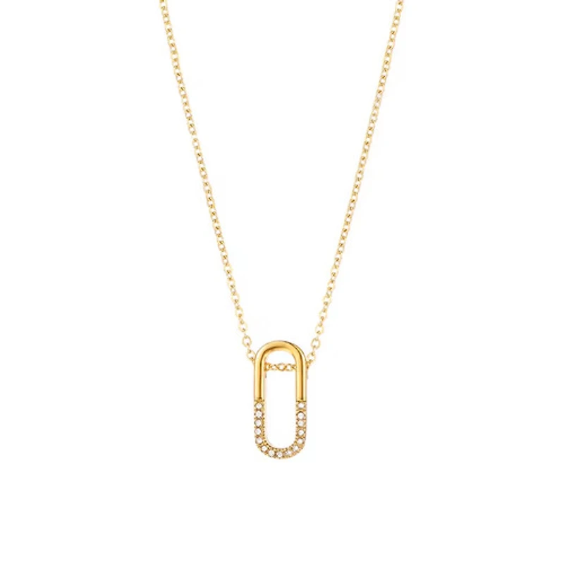 Gold Safety Pin Necklace