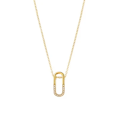 Gold Safety Pin Necklace