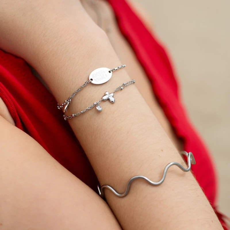 Steel Butterfly Gem Bracelet