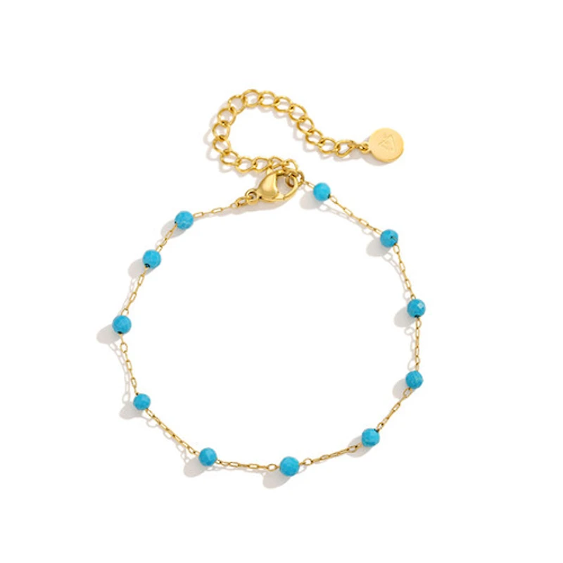 Gold Chalchite Chain Bracelet