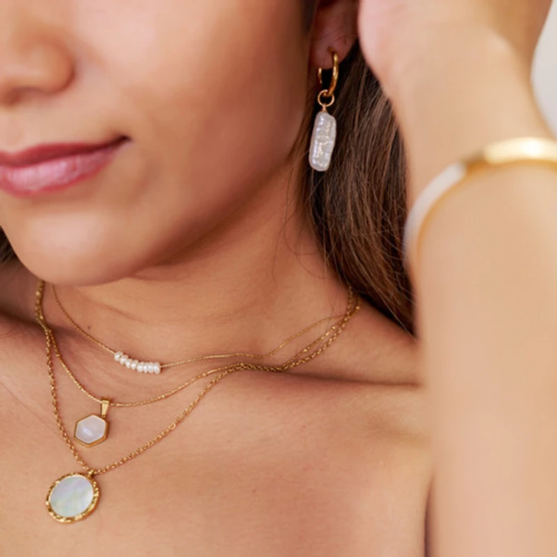 Long Baroque Pearl Hoops