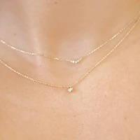 Curved Diamond Bar Necklace