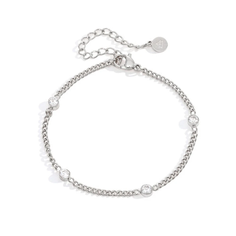 Steel Gem Chain Bracelet