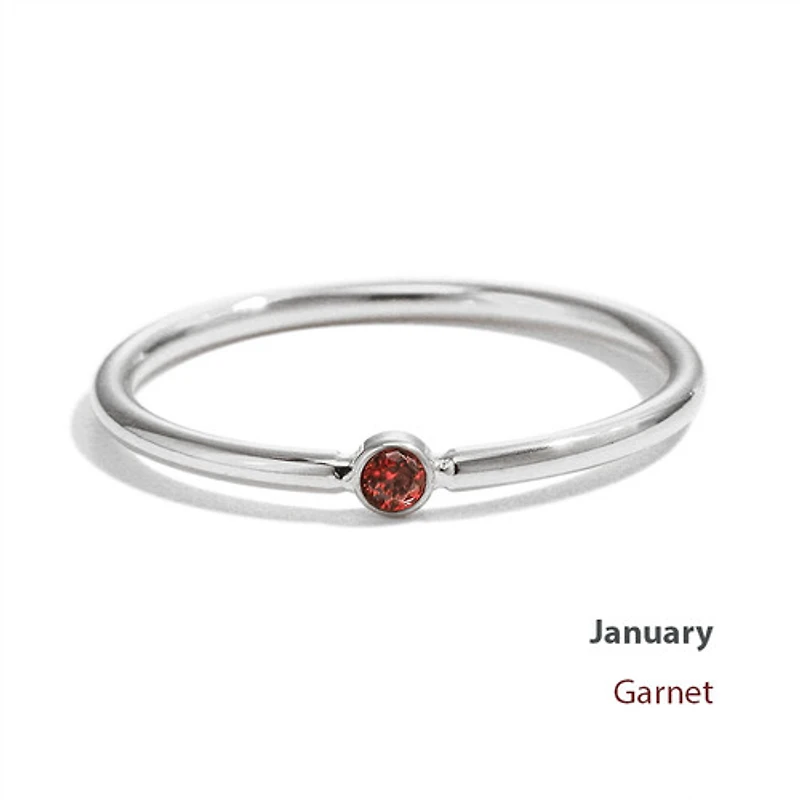 Steel Stackable Birthstone Ring
