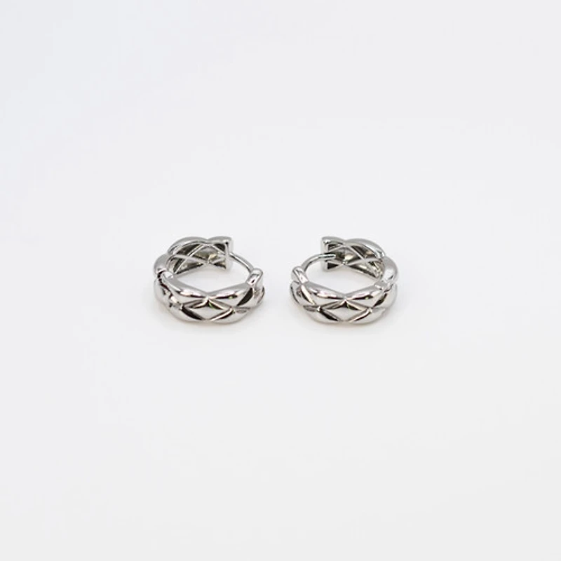 Steel Pineapple Patterned Hoops