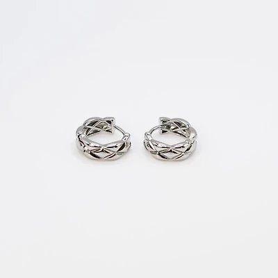 Steel Pineapple Patterned Hoops