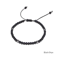 Braided Natural Crystal Bracelet (Classic Black & White)