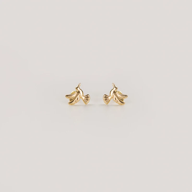 Textured Hummingbird Studs
