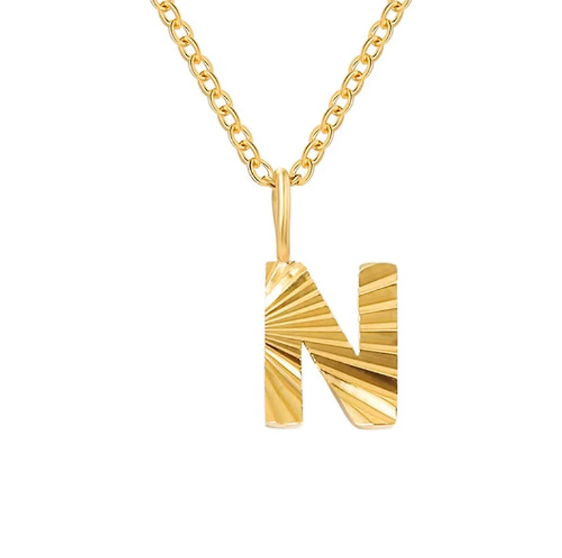 Patterned Initial Necklace (A-N)