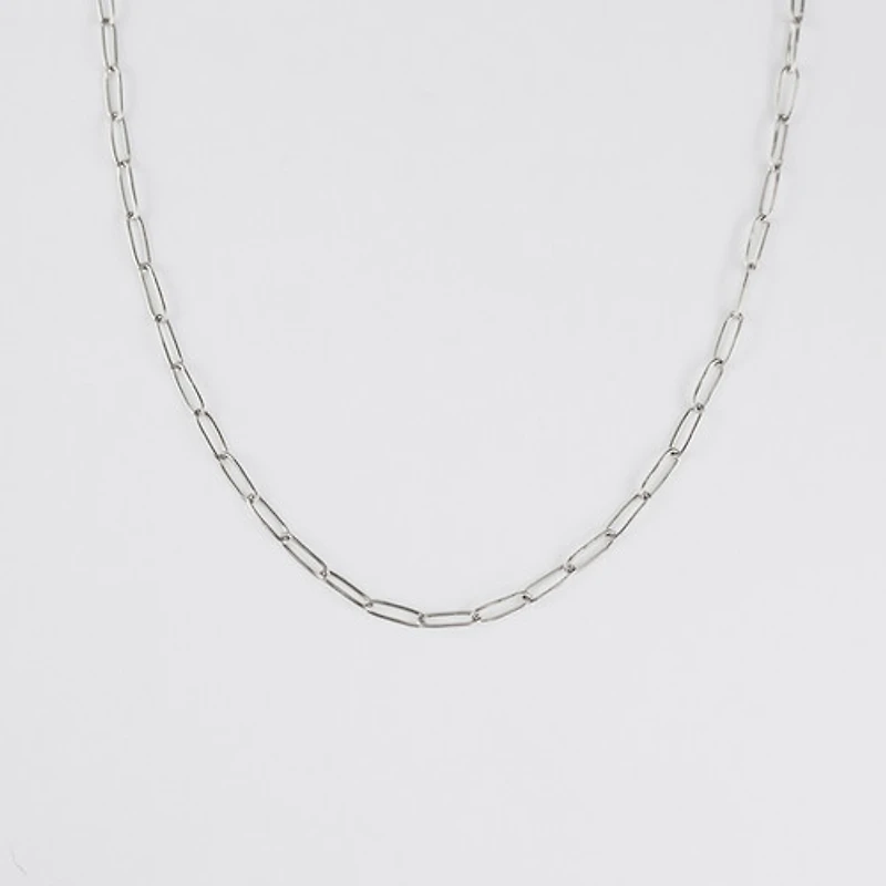 Steel Paperclip Chain Necklace
