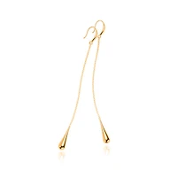Gold Long Waterdrop Studs
