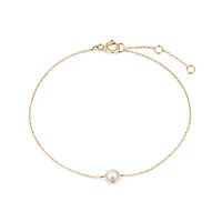 14k Solid Gold Grace Pearl Bracelet