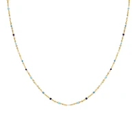 Blue Multi Beaded Chain Necklace