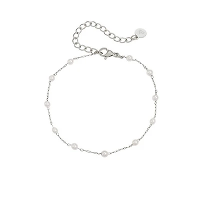 Steel Everyday Pearl Chain Bracelet