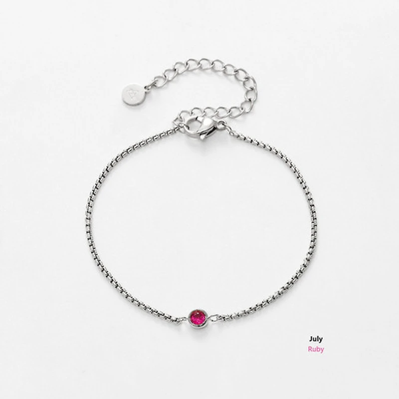 Steel Birthstone Bracelet