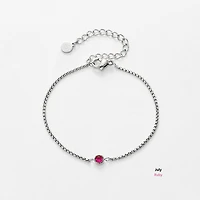 Steel Birthstone Bracelet