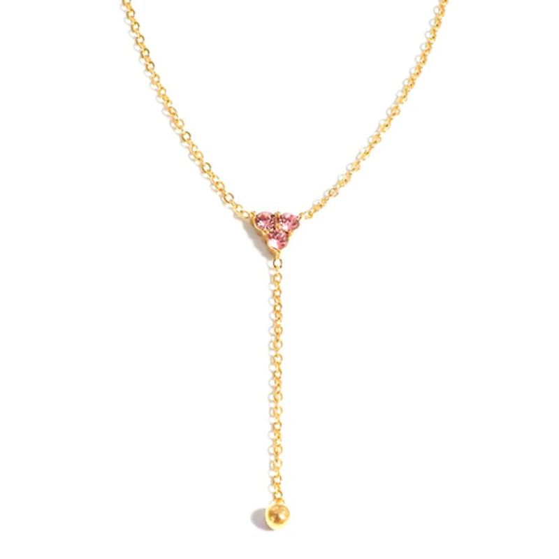 Pink Triangle Gem Necklace