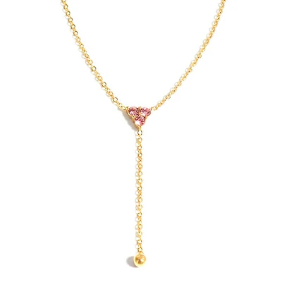 Pink Triangle Gem Necklace